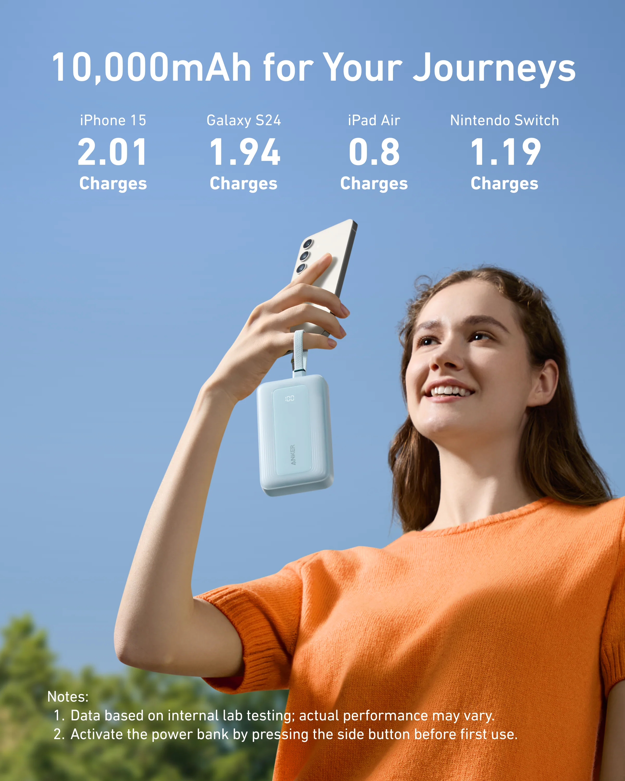 Anker Zolo Power Bank (10K, Built-In USB-C and Lightning Cable) - Image 4