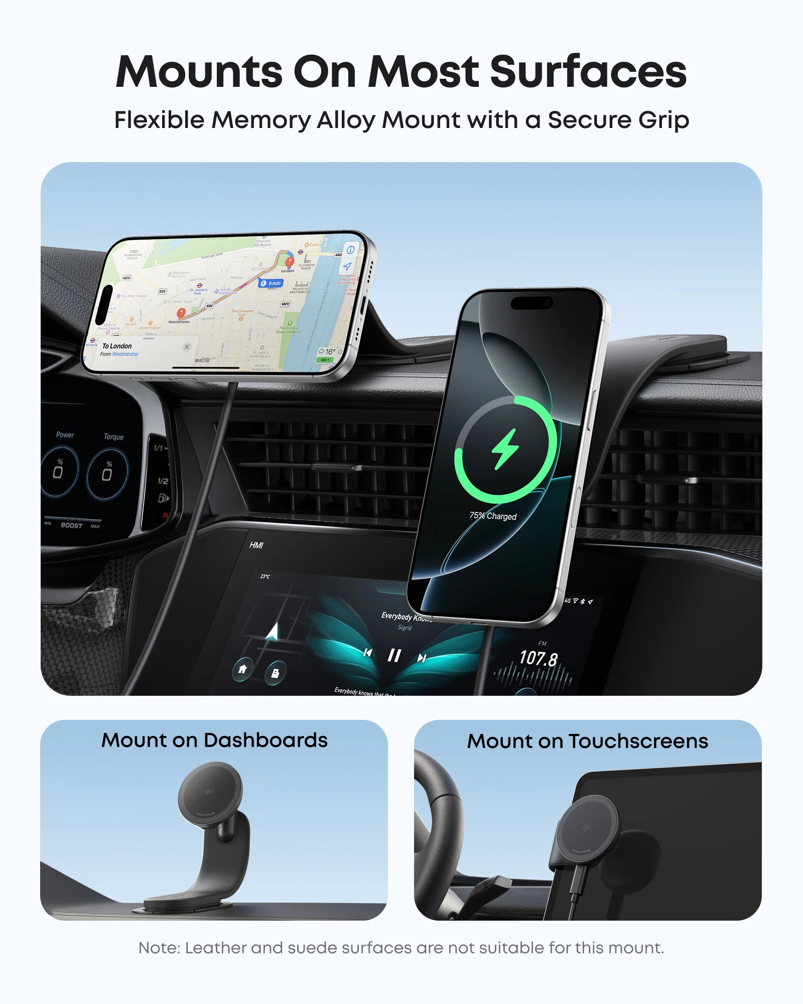 Anker Nano Wireless Car Charger (Magnetic, Detachable Pad) - Image 3